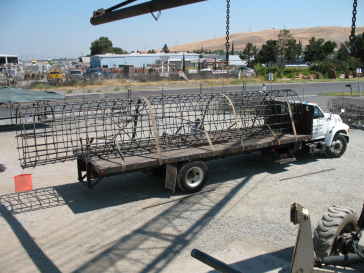 Truck with Rebar Cage Loaded