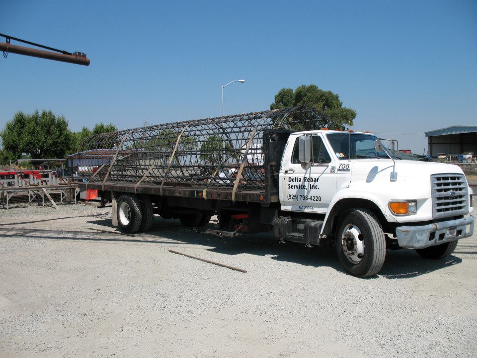 Truck with Rebar Cage Loaded